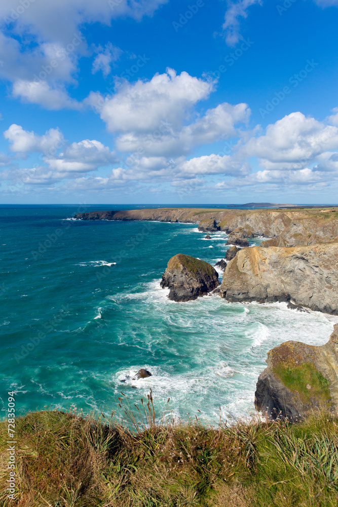 Fototapeta Bedruthan Kroki Cornwall Anglia UK Cornish północny wybrzeże