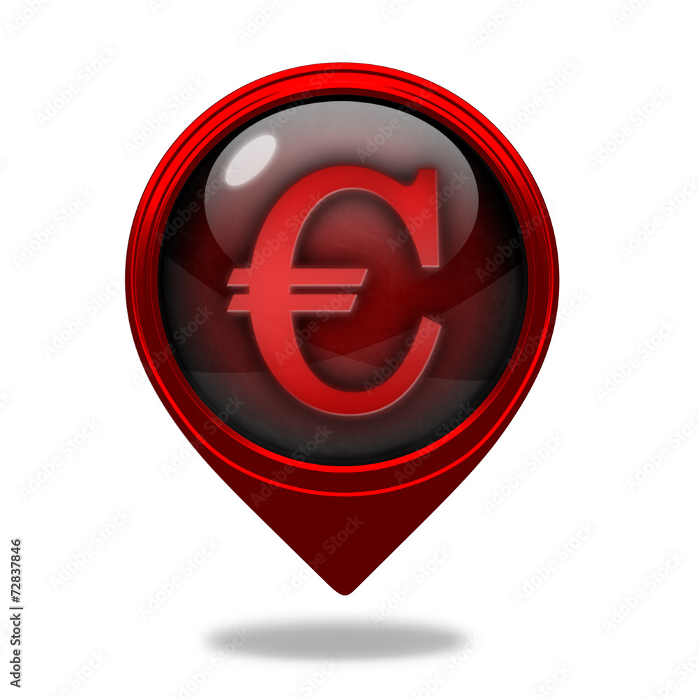 Euro pointer icon on white background Euro pointer icon on white background