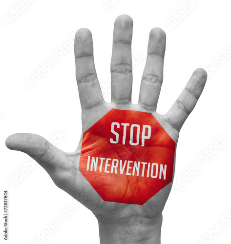 Stop Intervention Concept on Open Hand.