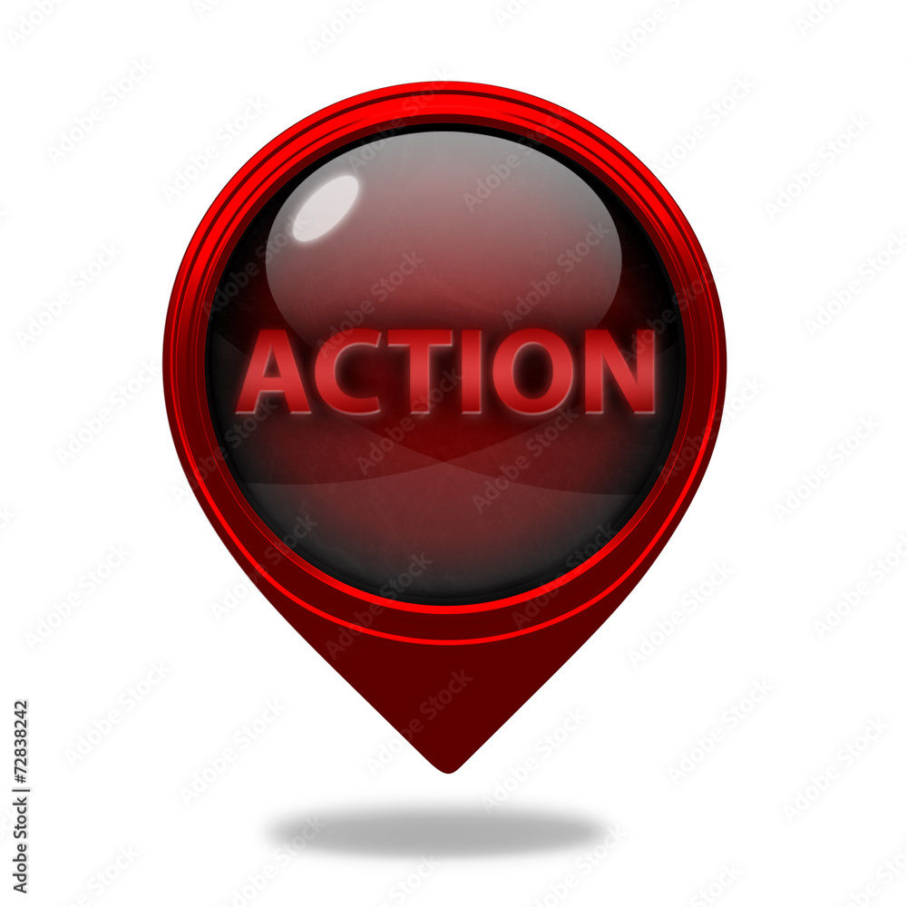 Action pointer icon on white background Action pointer icon on white background