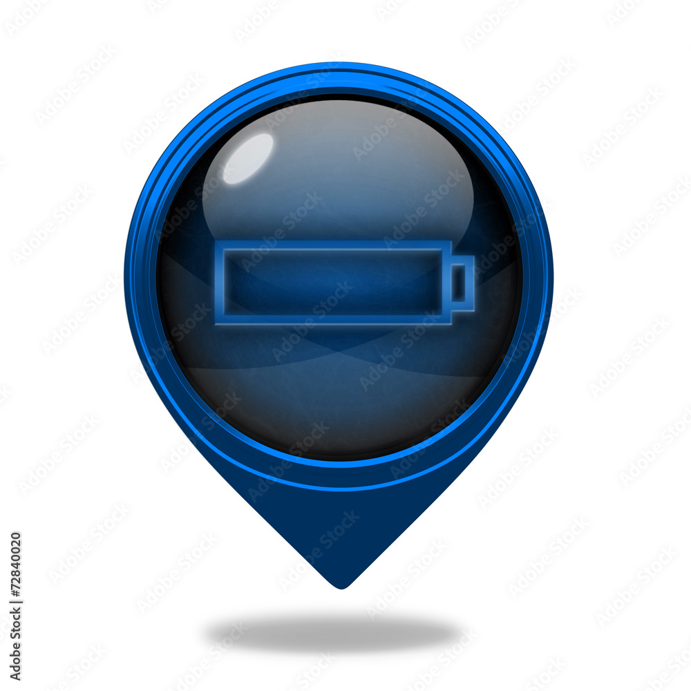 battery pointer icon on white background battery pointer icon on white background