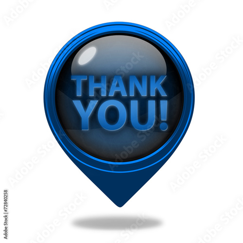 Thank you pointer icon on white background