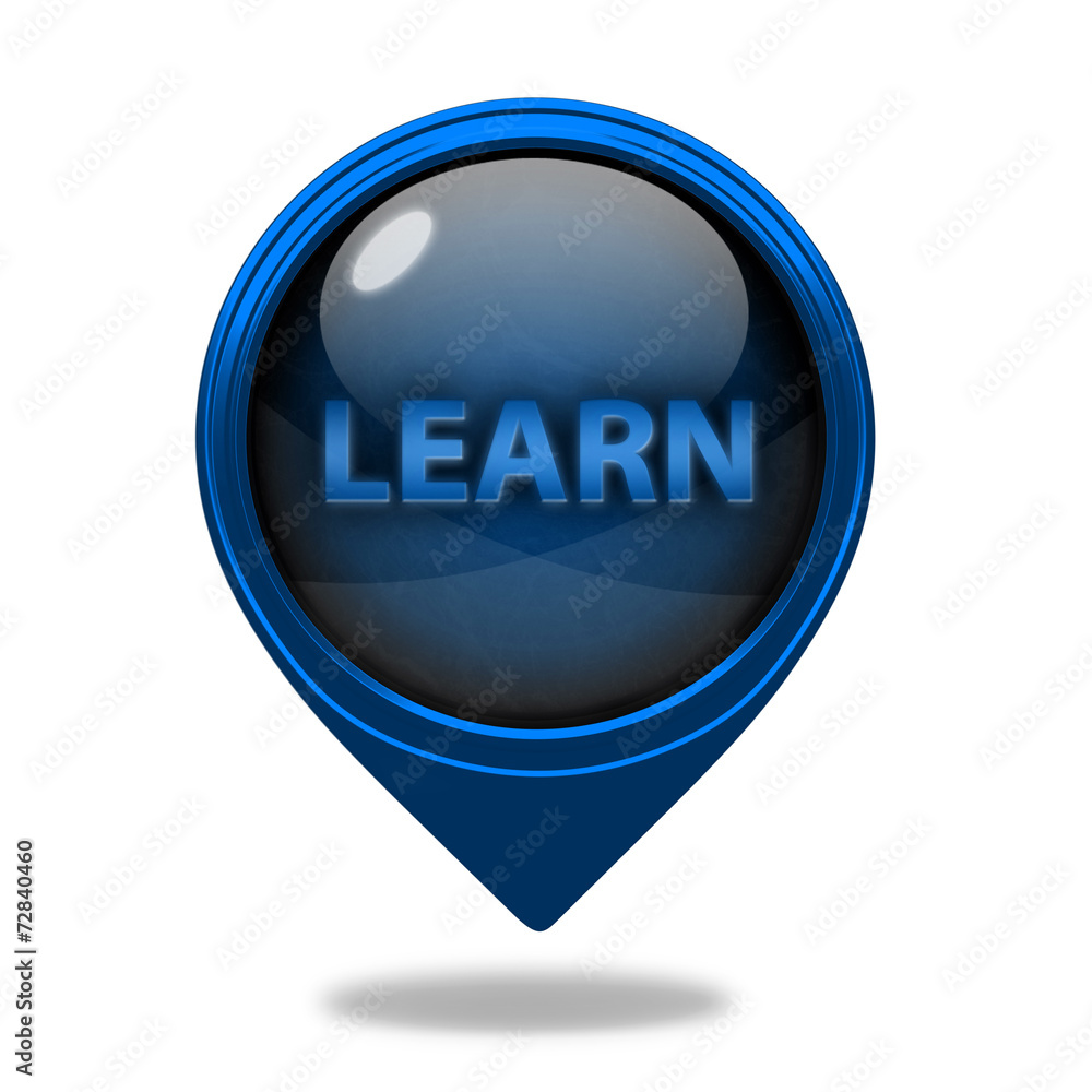 Learn pointer icon on white background Learn pointer icon on white background