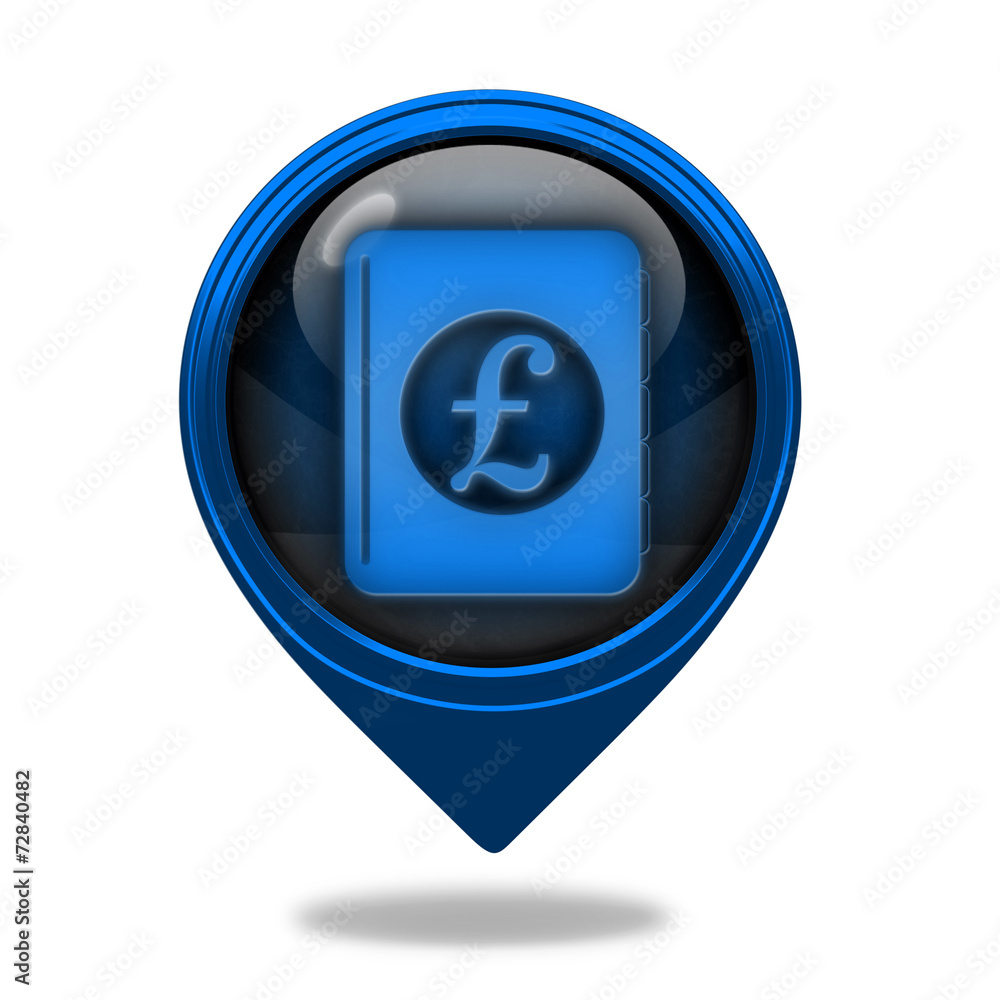 pound money book pointer icon on white background pound money book pointer icon on white background