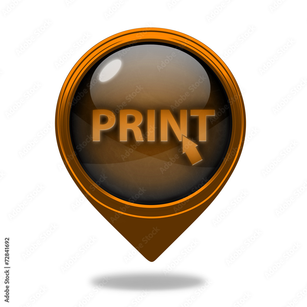 Print pointer icon on white background Print pointer icon on white background