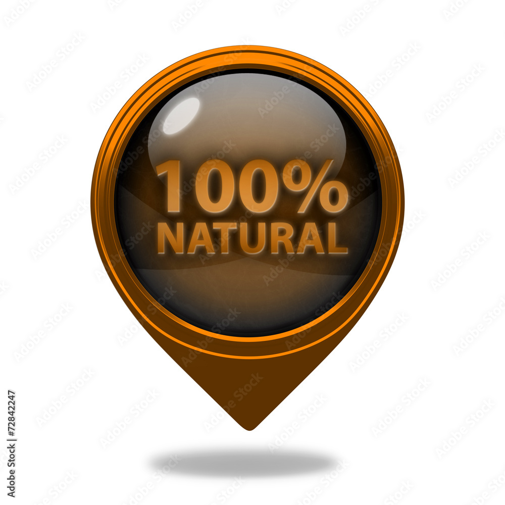 100% natural pointer icon on white background 100% natural pointer icon on white background