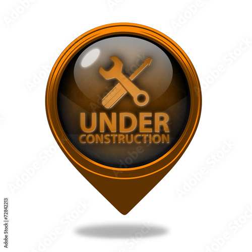 Under construction pointer icon on white background