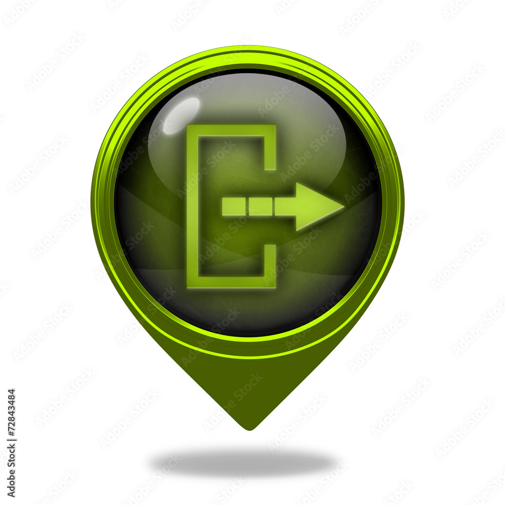 Logout pointer icon on white background Logout pointer icon on white background