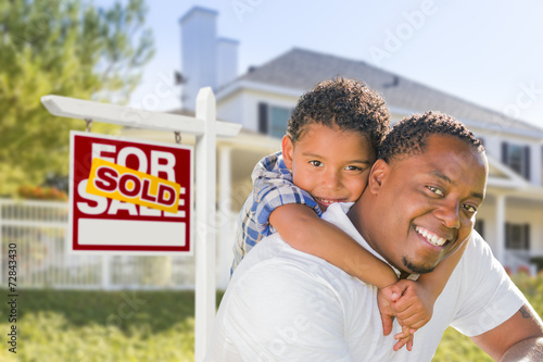 African American Father and...