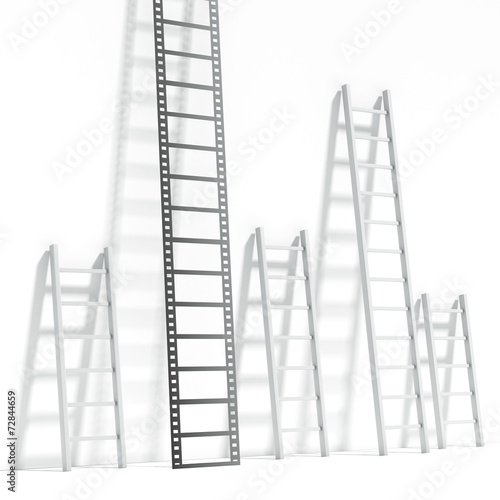 Fototapeta Naklejka Na Ścianę i Meble -  Ladder in the shape of a film