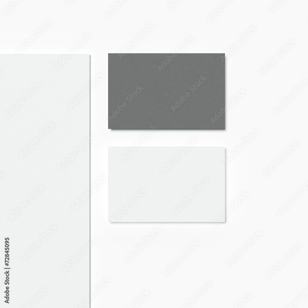 Blank sheet and business cards Blank sheet and business cards