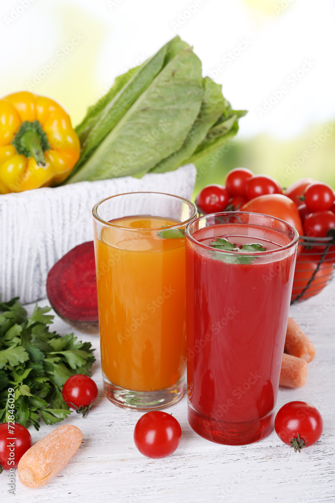 Vegetable juice and fresh vegetables Vegetable juice and fresh vegetables