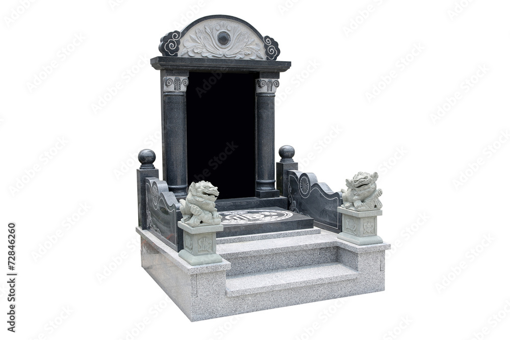 Tombstone with white background Tombstone with white background