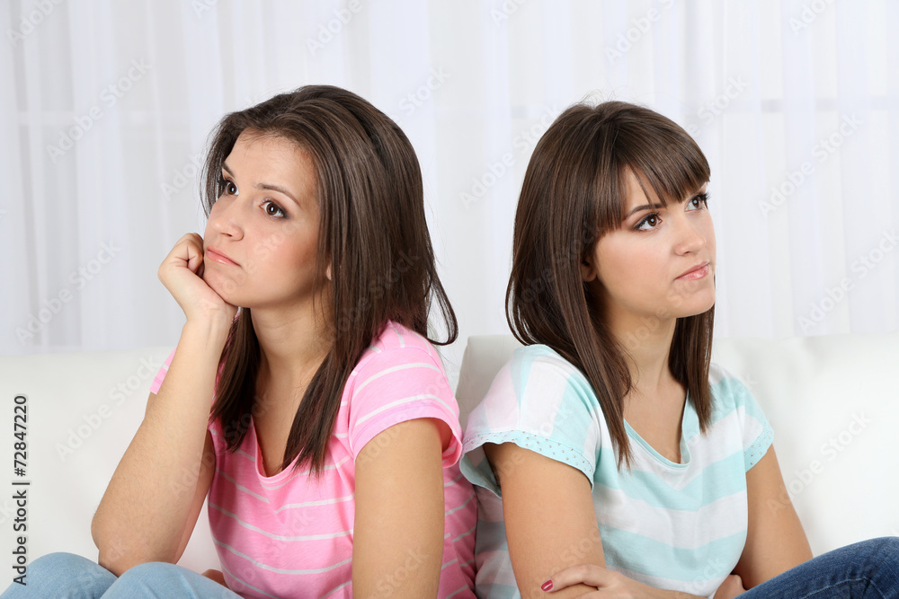 Girls twins quarreled Girls twins quarreled