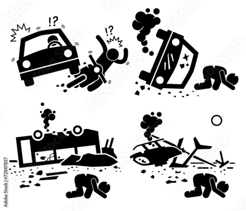 Disaster Accident Tragedy Car Motorcycle Bus Helicopter Cliparts