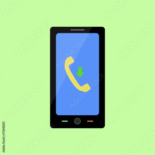 Flat style smart phone with income call