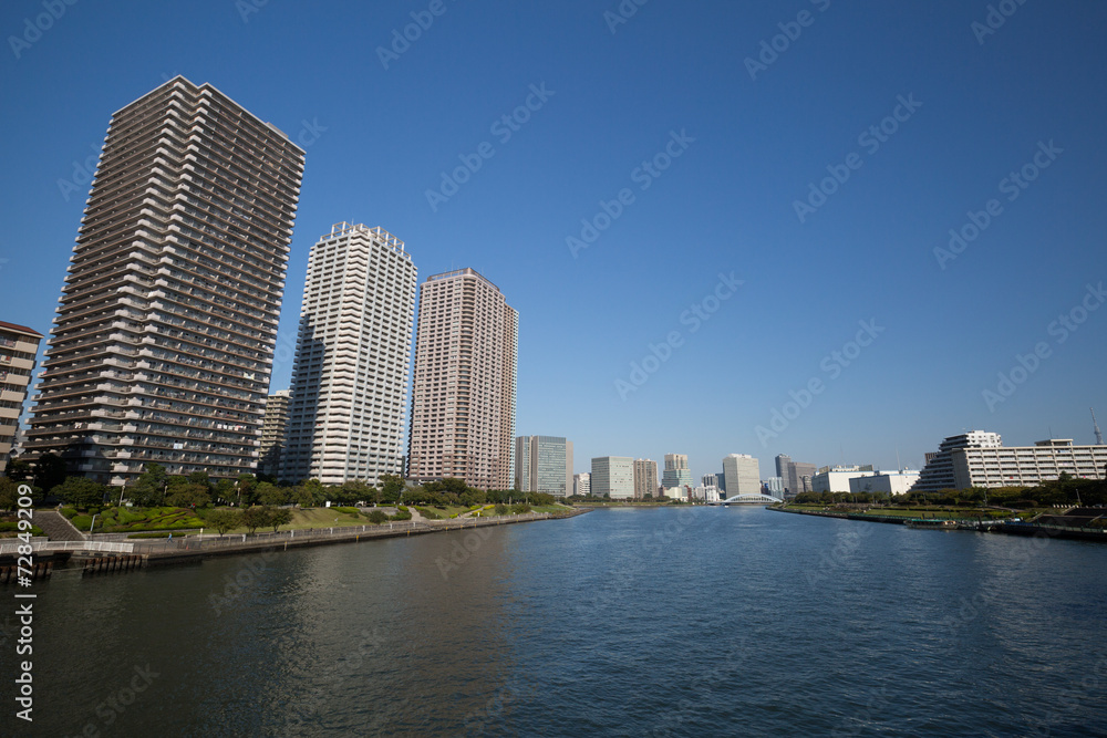 隅田川河口の高層マンション