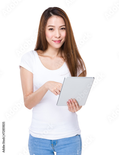 Woman use of tablet