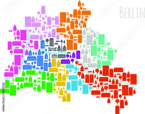 Bild auf Leinwand Berlin Stadtplan