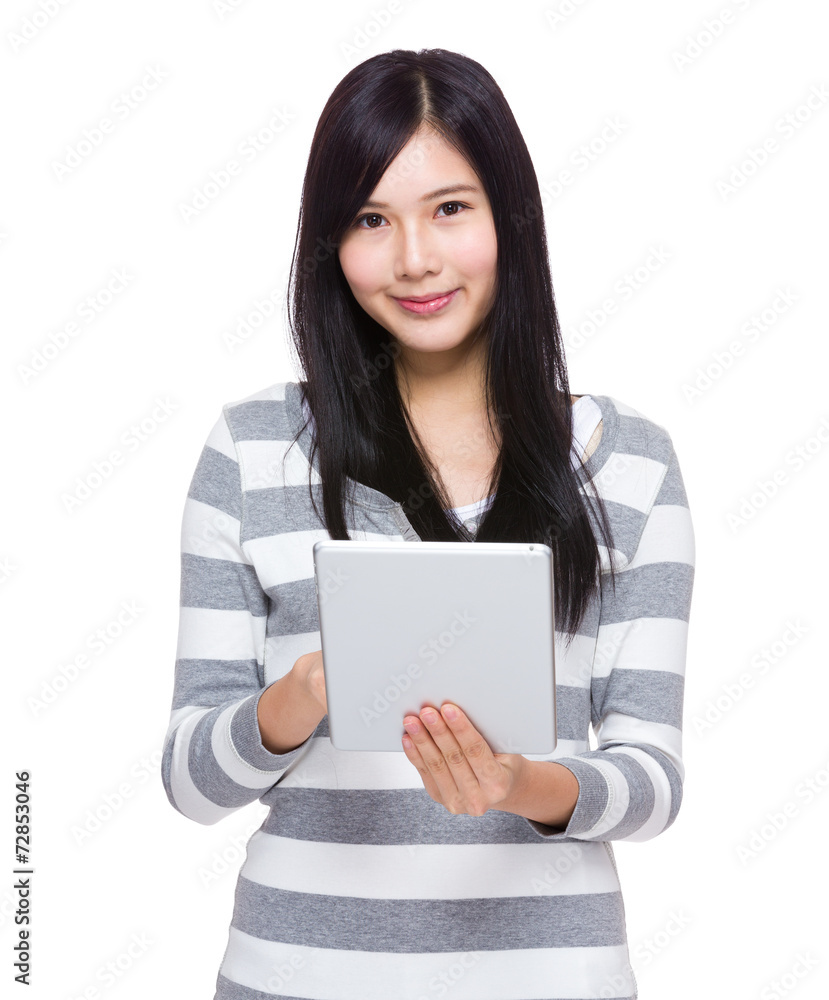 Woman use of tablet Woman use of tablet