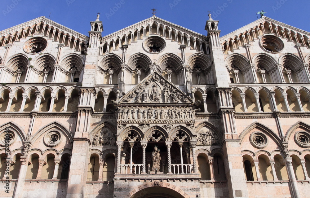 magnificent facade of Ferrara catheral