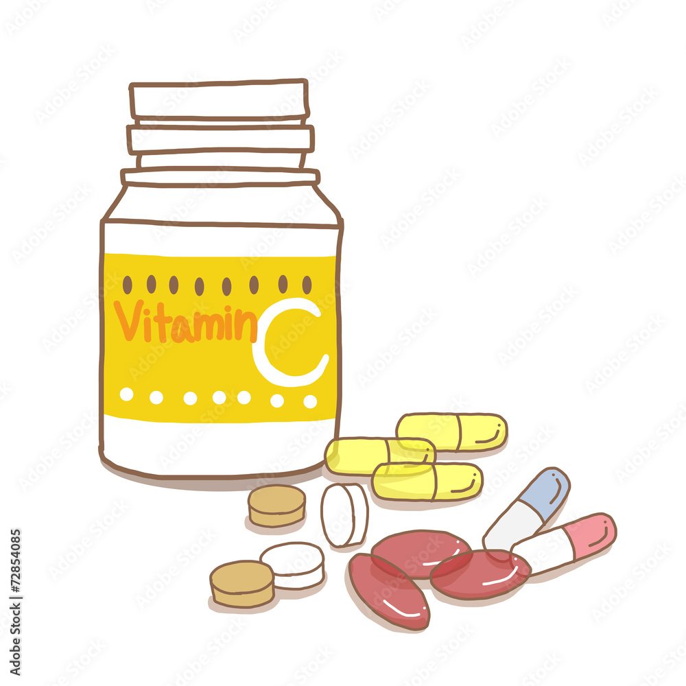ビタミンcサプリメントと錠剤 Stock イラスト Adobe Stock