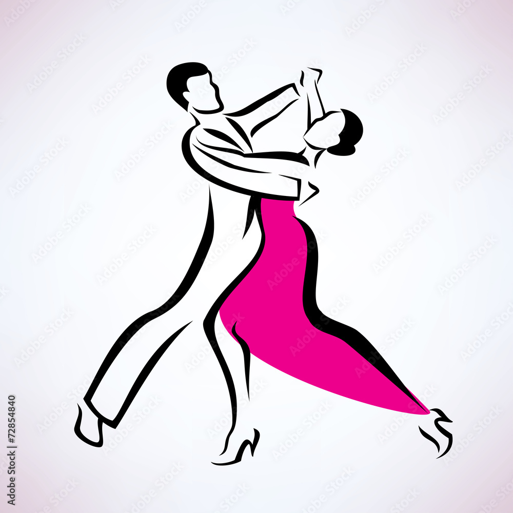 dancing couple, outlined vector sketch dancing couple, outlined vector sketch