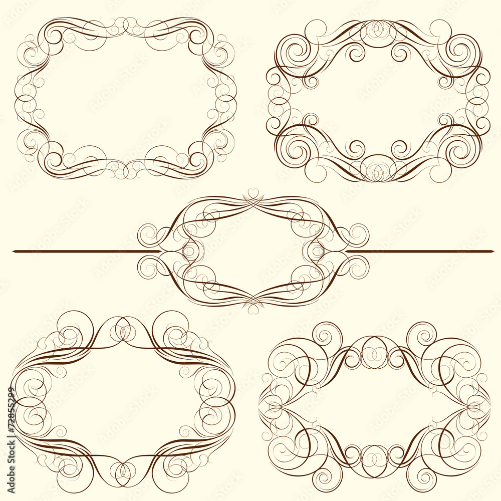 Set of a swirl frame design