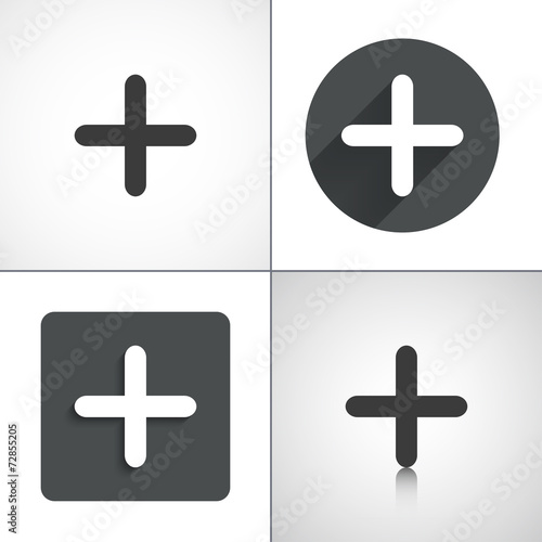 Plus icons. Set elements for design. Vector illustration.