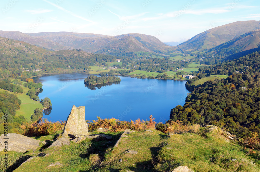 Grasmere Lake and Common from Loughrigg Fell
