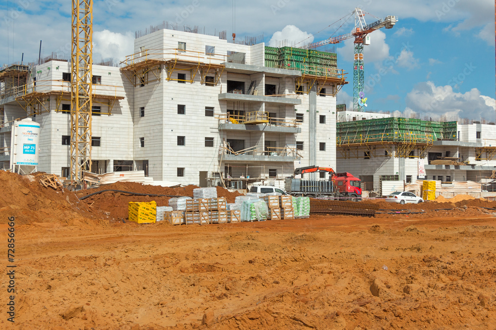 Construction of a residential area. Construction of a residential area.