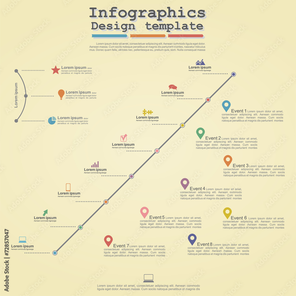Obraz premium Timeline Infographic template with icons. Vector