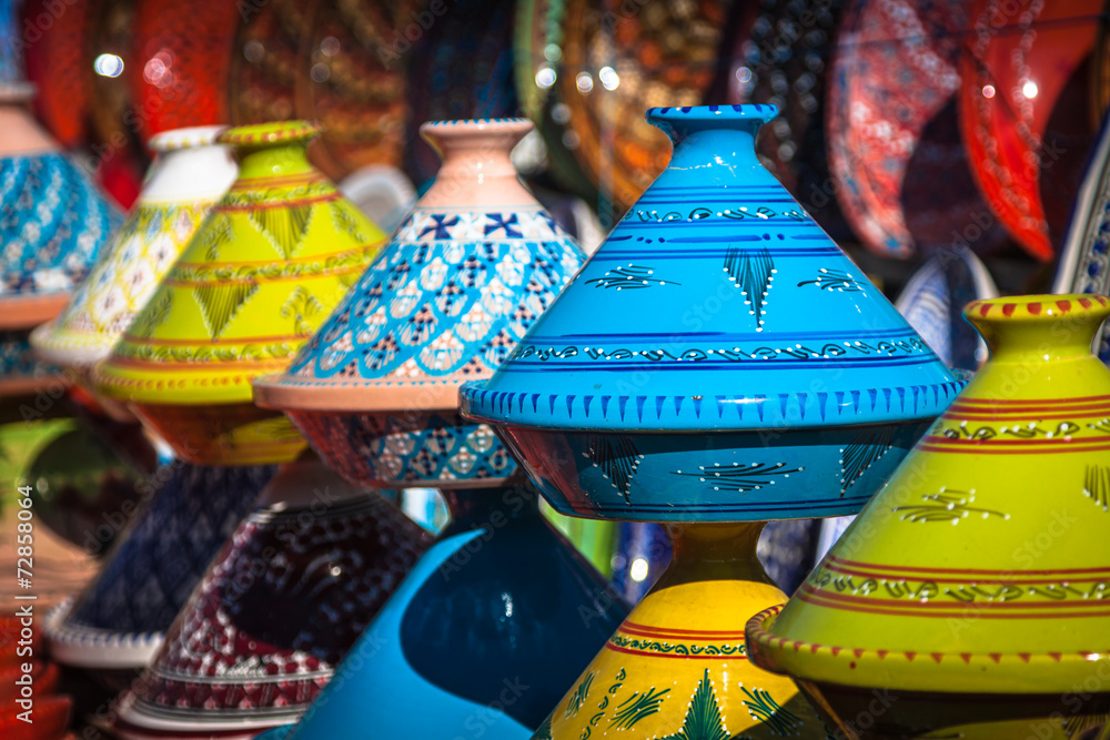 Tajines in the market, Marrakesh,Morocco