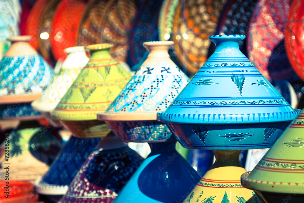 Tajines in the market, Marrakesh,Morocco