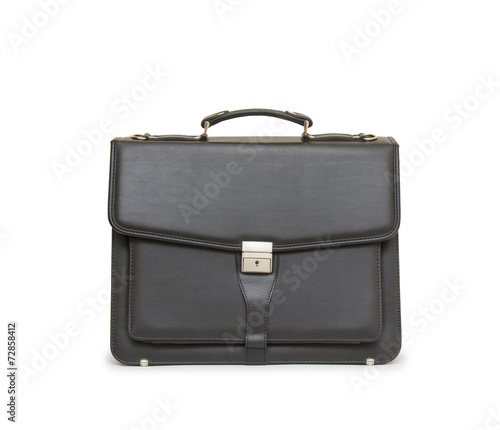 Business leather briefcase isolated