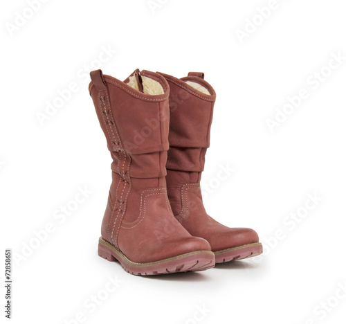 pair of boots isolated on a white background.
