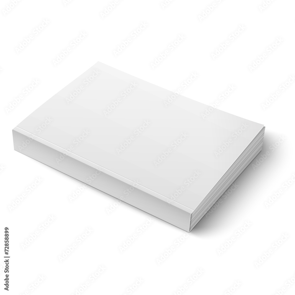 Blank softcover book template on white. Blank softcover book template on white.
