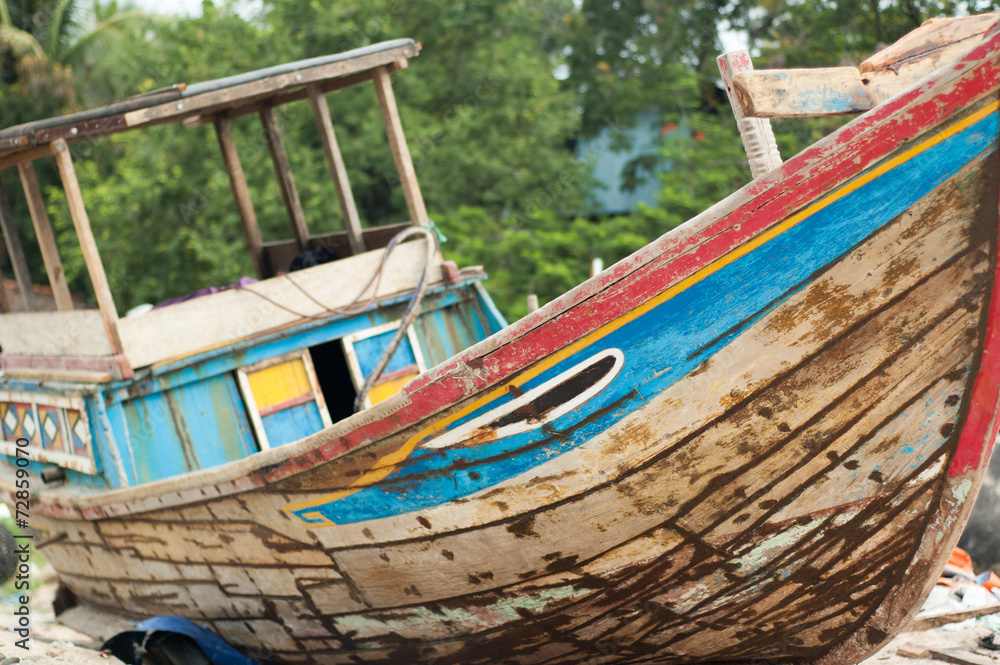 Old fishing boat in Vietnam