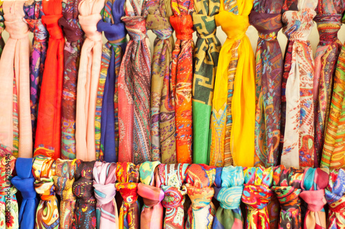 rows of different brightly colored fabrics