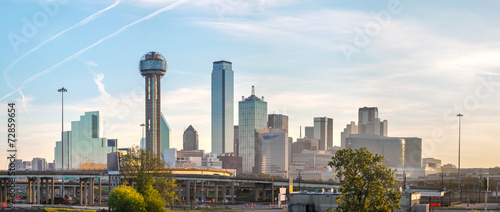 Panoramic overview of downtown Dallas photo