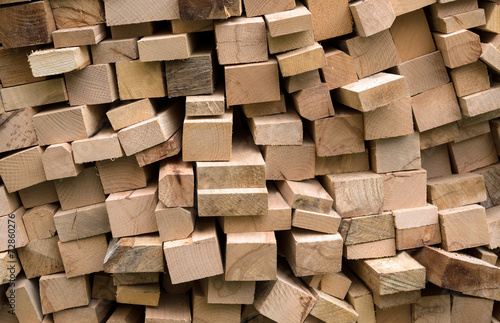 Pile of fresh cut wood logs