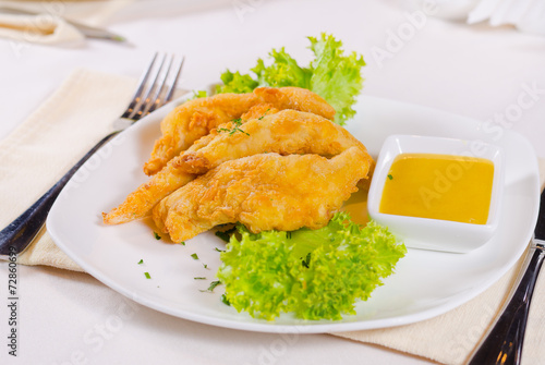 Chicken Strips with Mustard Dipping Sauce