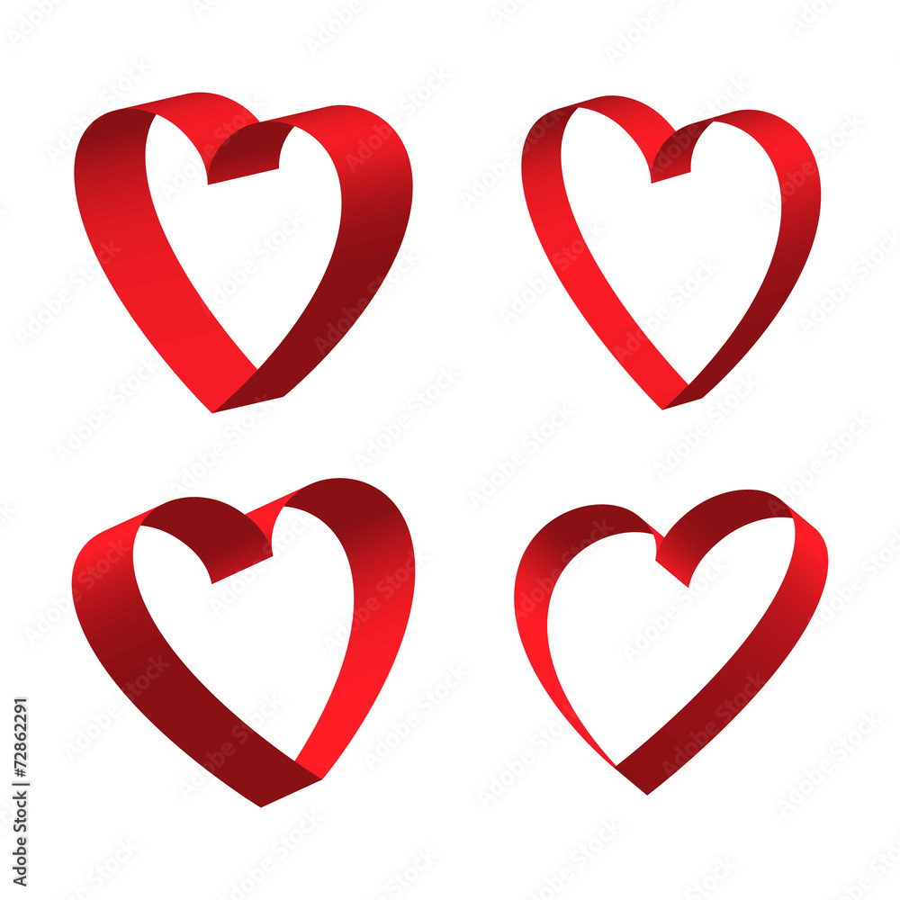 Hearts Outline 3D