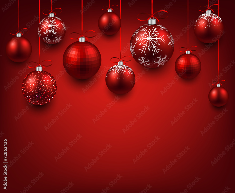 Arc background with red christmas balls. Arc background with red christmas balls.
