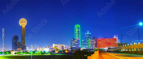 Obraz na płótnie Panoramic overview of downtown Dallas w salonie