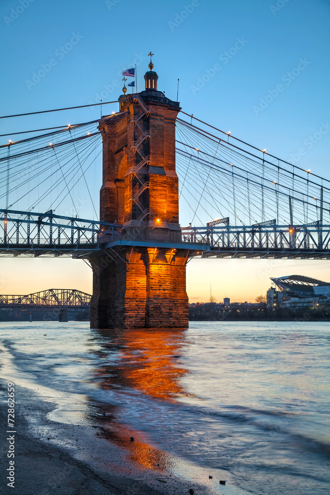 John A. Roebling Suspension Bridge in Cincinnati