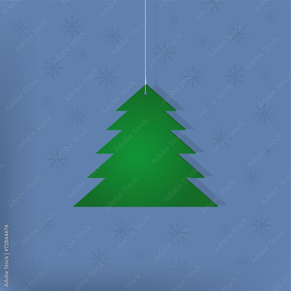 Abstract green fir-tree on a blue background. Abstract green fir-tree on a blue background.