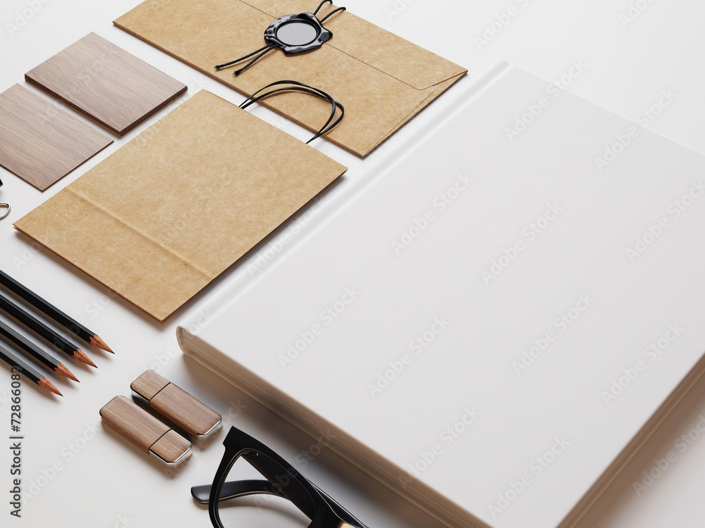 Set of blank elements on paper background Set of blank elements on paper background