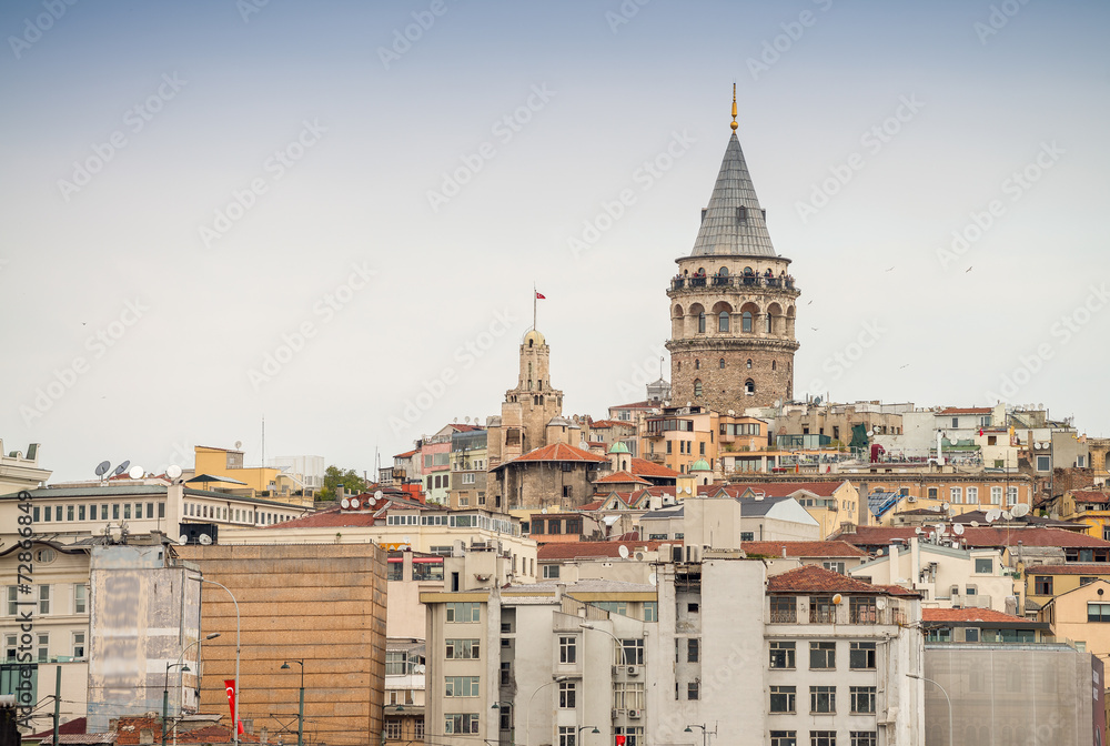 The Galata Tower in Beyoglu district, Istanbul