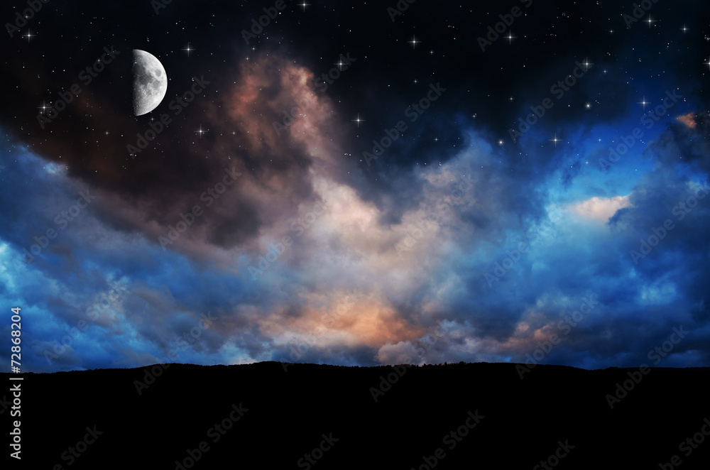 Night background. Elements of this image furnished by NASA.